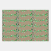 クラフト素朴クリスマスストリングライトレッドグリーンブルー ラッピングペーパーシート (正面2)