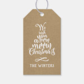 クラフト素朴クリスマスツリーレタリングホリデイ ギフトタグ (正面)