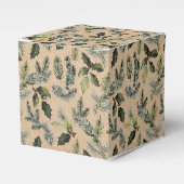 クラフト素朴クリスマスフローラギフトボックス フェイバーボックス (正面サイド)