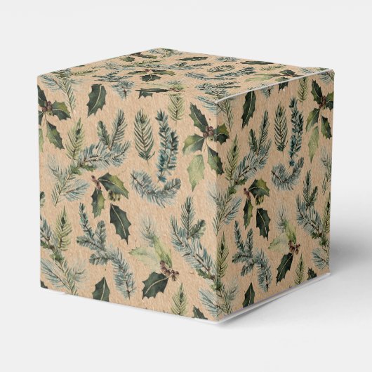 クラフト素朴クリスマスフローラギフトボックス フェイバーボックス (裏面サイド)