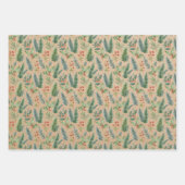 クラフト素朴クリスマスフローラ ラッピングペーパーシート (正面3)