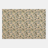 クラフト素朴クリスマスフローラ ラッピングペーパーシート (正面2)