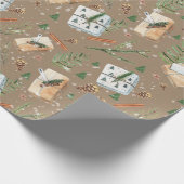 クラフト素朴クリスマスホリデーギフトパッケージ ラッピングペーパー (角)