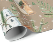 クラフト素朴クリスマスホリデーギフトパッケージ ラッピングペーパー (ロールコーナー)