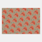 クラフト素朴クリスマスレッドグリーンウールチューク帽子 ラッピングペーパーシート (正面3)