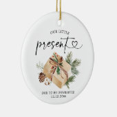 クラフト素朴クリスマス妊娠発表ギフト セラミックオーナメント (右)