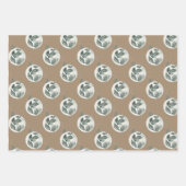 クラフト素朴グラスボールホリデーオーナメント ラッピングペーパーシート (正面)