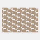 クラフト素朴グリーンホワイトウッドランドスタック ラッピングペーパーシート (正面2)