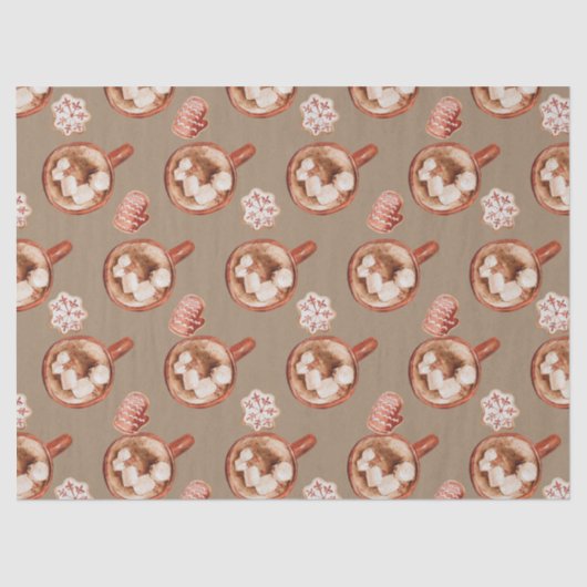 クラフト素朴ココアとクッキー 薄葉紙 (正面)