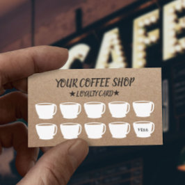 クラフト素朴コーヒーカップコーヒーロイヤリティカード ロイヤリティカード