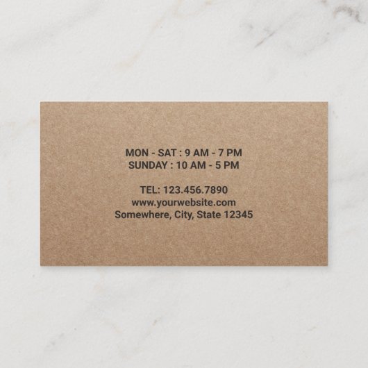 クラフト素朴コーヒーショップコーヒーロイヤリティカード ロイヤリティカード (裏面)