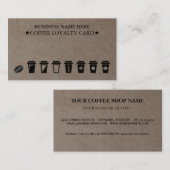 クラフト素朴コーヒーショップコーヒーロイヤリティカード 名刺 (正面/裏面)