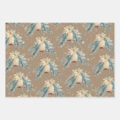 クラフト素朴ゴールデンクリスマスベルが鳴っている ラッピングペーパーシート (正面)