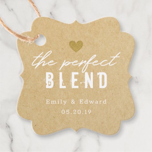 クラフト素朴ザパーフェクトブレンド結婚式の引き出物ラベル フェイバータグ (正面)