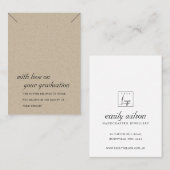 クラフト素朴シック卒業ネックレスディスプレイカード プレイスカード (正面/裏面)