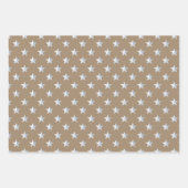 クラフト素朴シルバーグリーンターコイズブルースターズ ラッピングペーパーシート (正面3)