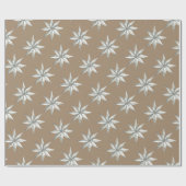 クラフト素朴シルバーヴィンテージスター ラッピングペーパー (フラット)