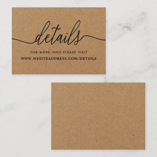 クラフト素朴シンプルスクリプト詳細 エンクロージャーカード (正面/裏面)