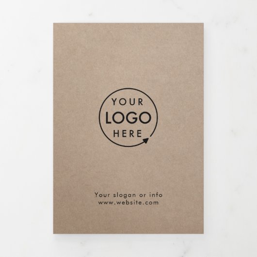 クラフト素朴シンプルロゴ3折パンフレット 三つ折りカード (カバー)
