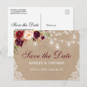 クラフト素朴ジャールライトレースフローラ保存日 案内ポストカード (正面/裏面)