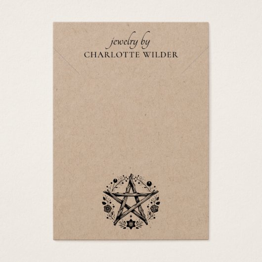 クラフト素朴ジュエリー異教のネックレスディスプレイカード (正面)