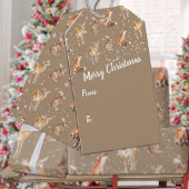 クラフト素朴スエレガントスノーウィー動物の休日 ギフトタグ