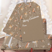 クラフト素朴スエレガントスノーウィー動物の休日 ギフトタグ