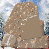 クラフト素朴スエレガントスノーウィー動物の休日 ギフトタグ