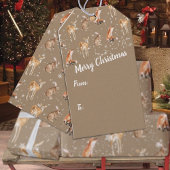 クラフト素朴スエレガントスノーウィー動物の休日 ギフトタグ