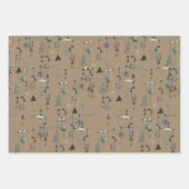 クラフト素朴スカンジナビアぶら下がったの弦オーナメント ラッピングペーパーシート (正面3)