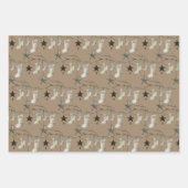 クラフト素朴スカンジナビアぶら下がったの弦オーナメント ラッピングペーパーシート (正面2)