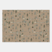 クラフト素朴スカンジナビアぶら下がったの弦オーナメント ラッピングペーパーシート (正面)