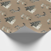 クラフト素朴スカンジナビアスタグウッドランドフォレスト ラッピングペーパー (角)