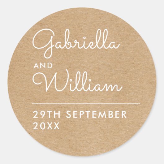 クラフト素朴スクリプエレガントトの好意 ラウンドシール (正面)