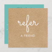 クラフト素朴スクリプエレガントト参照 サンキューカード (正面/裏面)