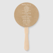 クラフト素朴スクリプエレガントト結婚式 プログラム ハンドファン (裏面)