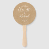 クラフト素朴スクリプエレガントト結婚式 プログラム ハンドファン (正面)