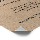 クラフト素朴スクリプトブライダルシャワーアドバイス&ウィッシュ ポスター (角)