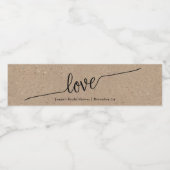 クラフト素朴スクリプトラブブライダルシャワー ペットボトルラベル (シングルラベル)