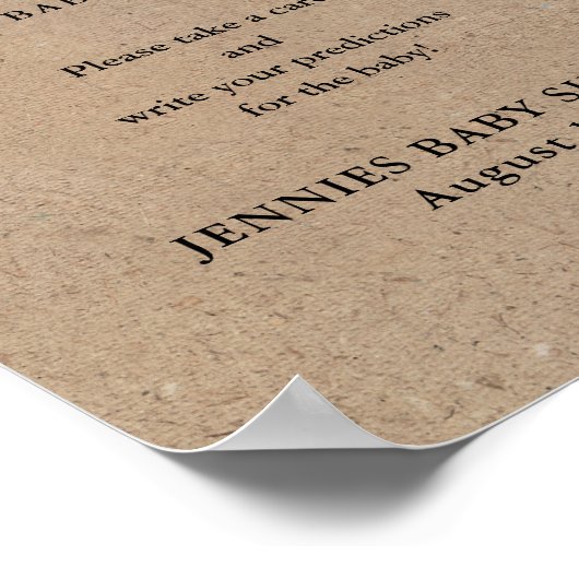 クラフト素朴スクリプト予測カードの表示 ポスター (角)