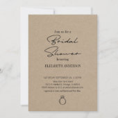 クラフト素朴スクリプモダントとリングや輪ブライダルシャワー 招待状 (正面)