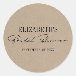クラフト素朴スクリプモダントブライダルシャワー ラウンドシール