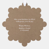 クラフト素朴スタイルハッピーホリデーズフォト オーナメントカード (裏面)