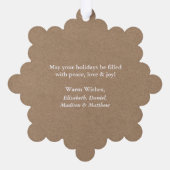 クラフト素朴スタイルメリークリスマスフォト オーナメントカード (裏面)