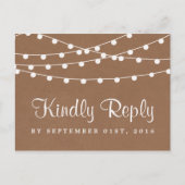 クラフト素朴ストリングライツ結婚コレクション インビテーションポストカード (正面)