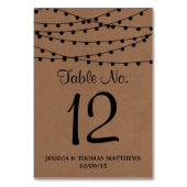 クラフト素朴ストリングライツ結婚コレクション テーブルナンバー (裏面)