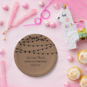 クラフト素朴ストリングライツ結婚コレクション ペーパープレート (パーティー)