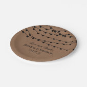 クラフト素朴ストリングライツ結婚コレクション ペーパープレート (アングル)