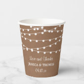 クラフト素朴ストリングライツ結婚コレクション 紙コップ (正面)