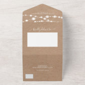 クラフト素朴ストリングライトイニシャルス結婚クリプト オールインワン招待状 (外側)